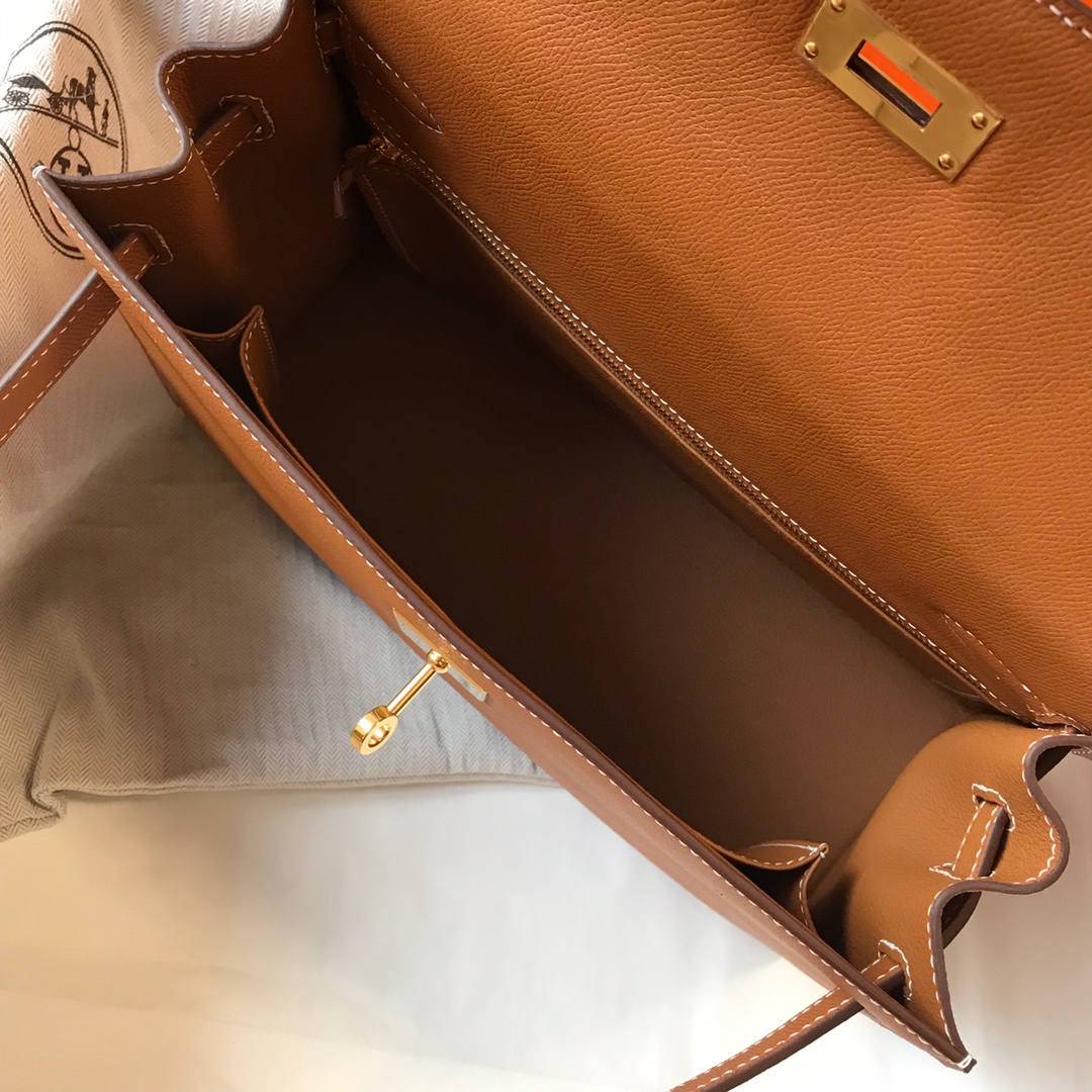 Hermes Kelly 32cm Handbag Shoulder Bag in Brown Epsom Leather